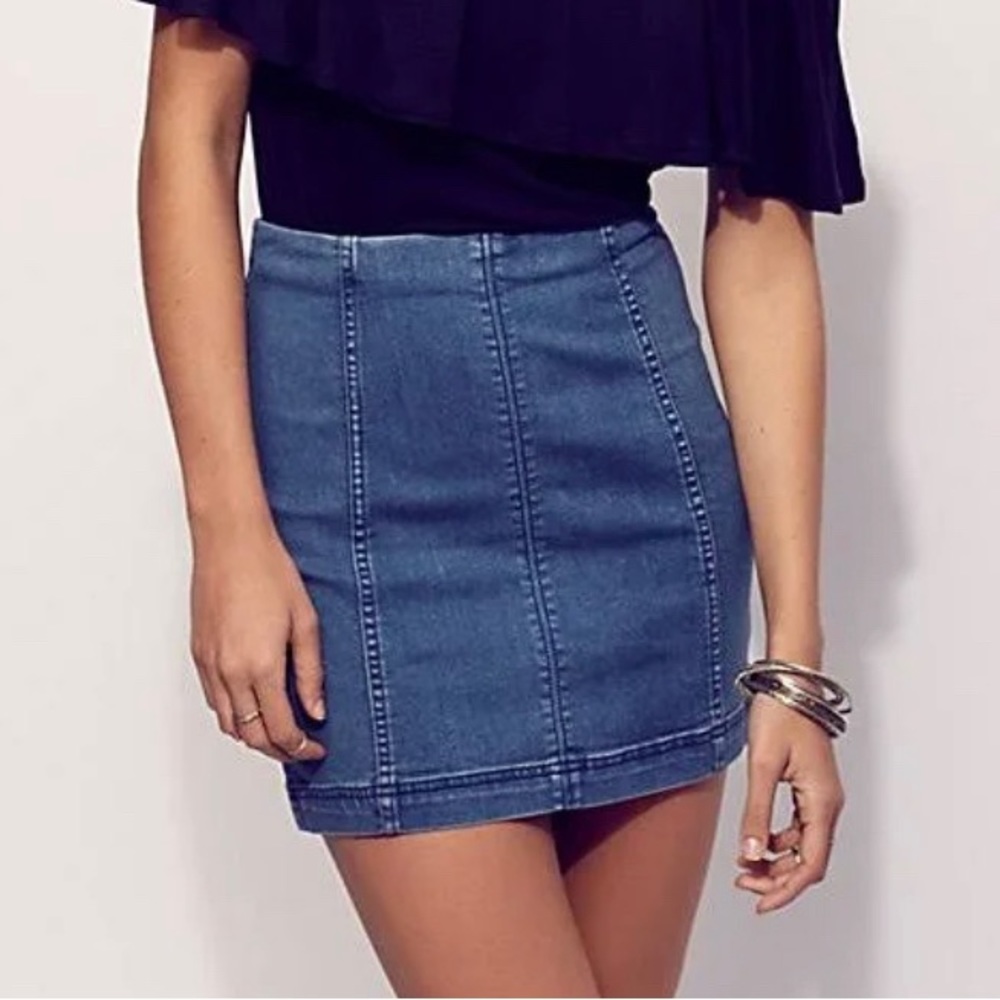 Free people mini denim skirt